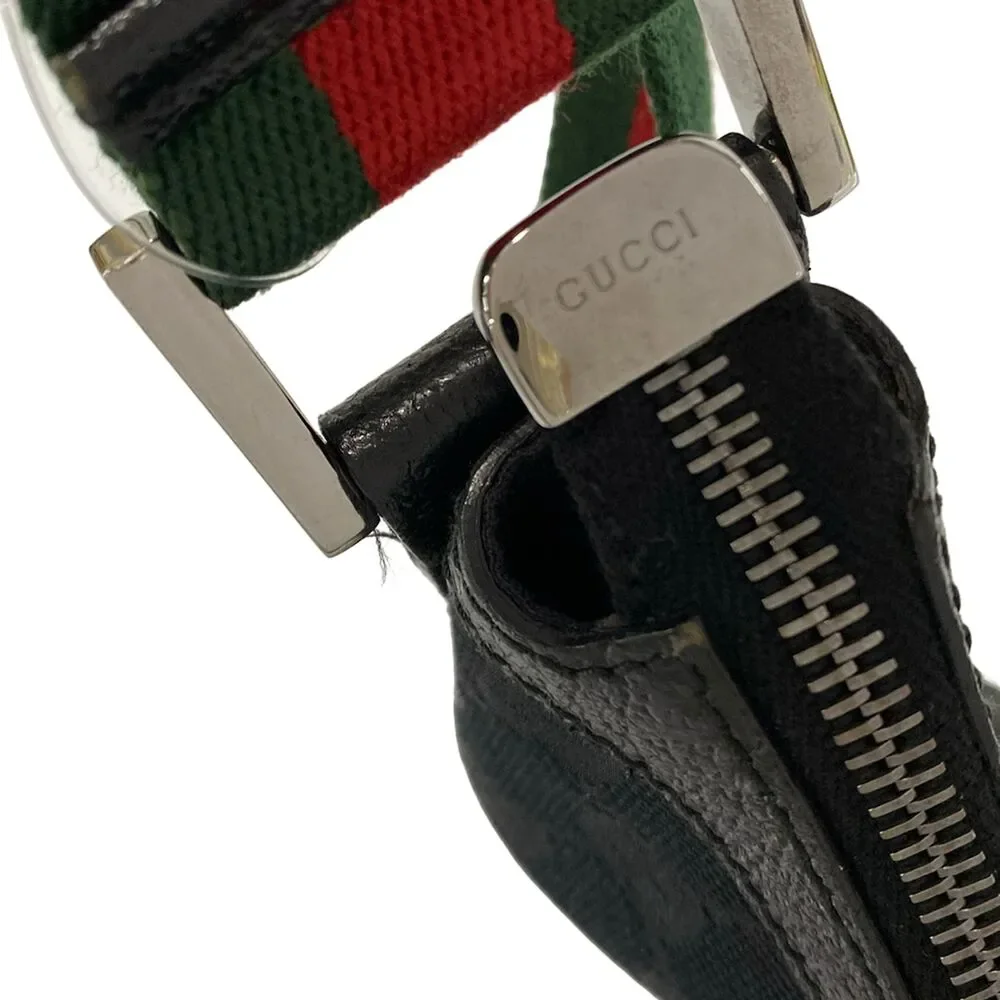 Gucci GG Pattern, Shelly (Web) Shoulder Bag 181092 Black Green Red Jacquard